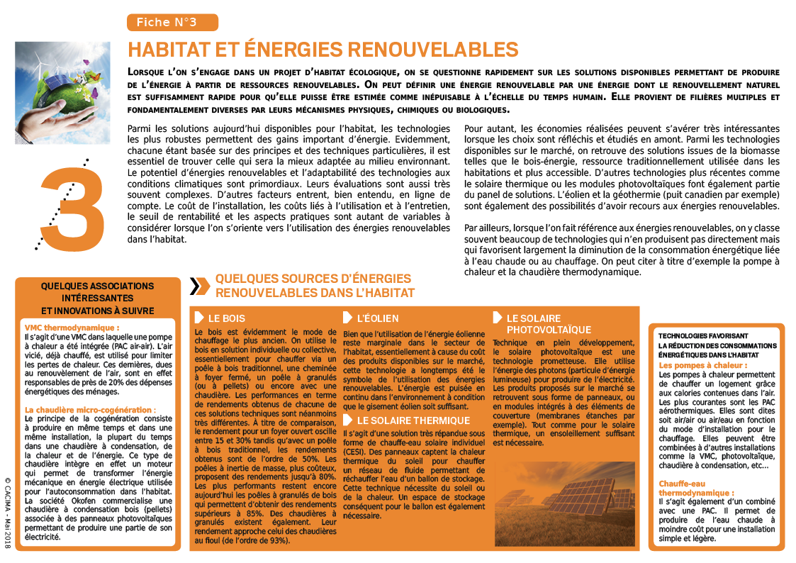 Habitat écologique et énergies renouvelables